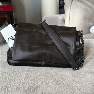 Zara NWT Leather Chain Shoulder Bag